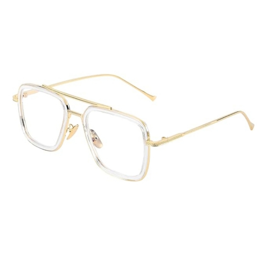 Blue Light Blocking Metal Frame Non-Prescription Eyeglasses Gold